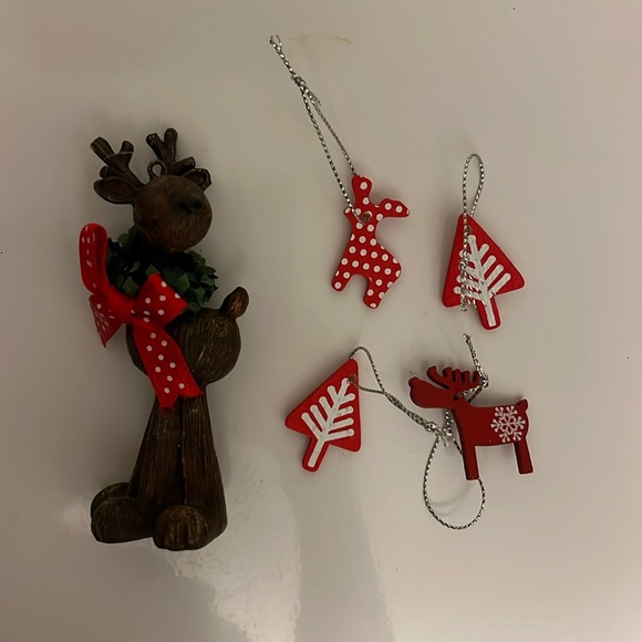 Moose Christmas Tree Ornament Bundle Outdoorsy Wreath Holiday Home Decor - Picture 1 of 1